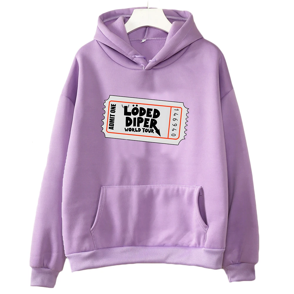 

Loded Diper World Tour Letter Print Hoodies Women Clothing Casual Long Sleeve Winter Streetwear for Girls Korean Fashion Hooded