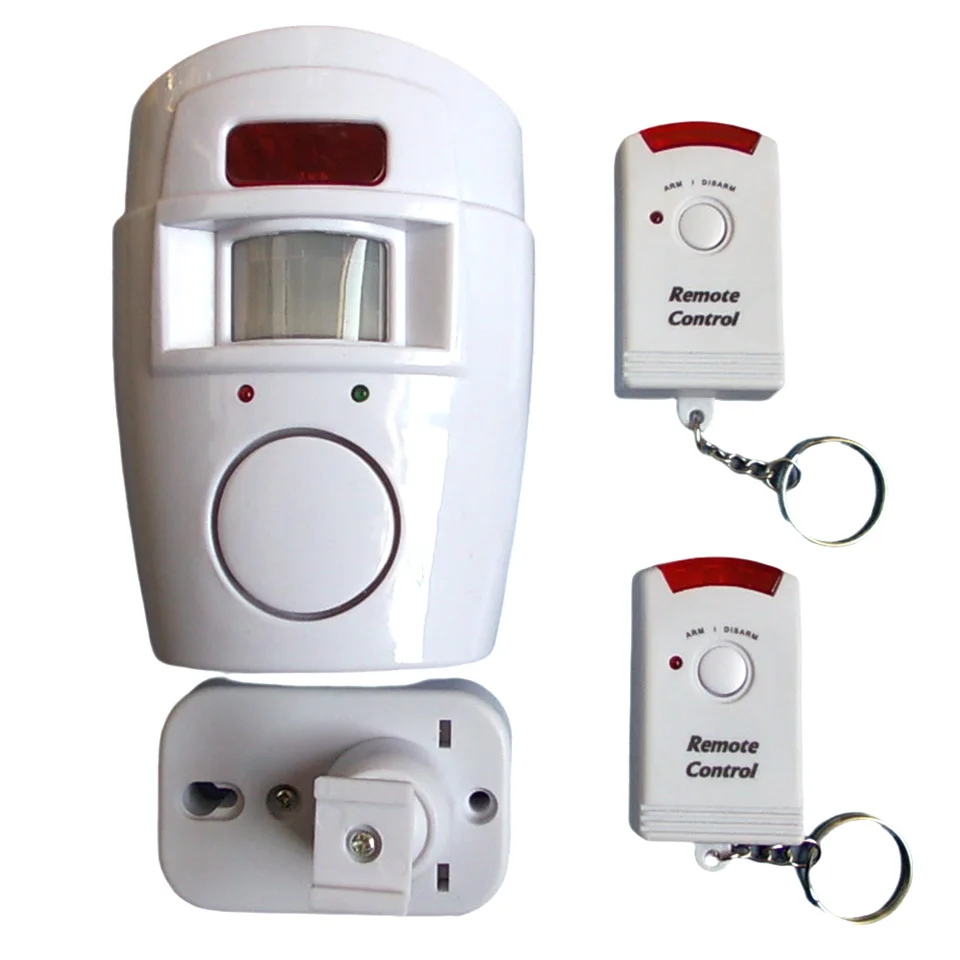 Wireless Motion Sensor Alarm with Dual Remote Controls
