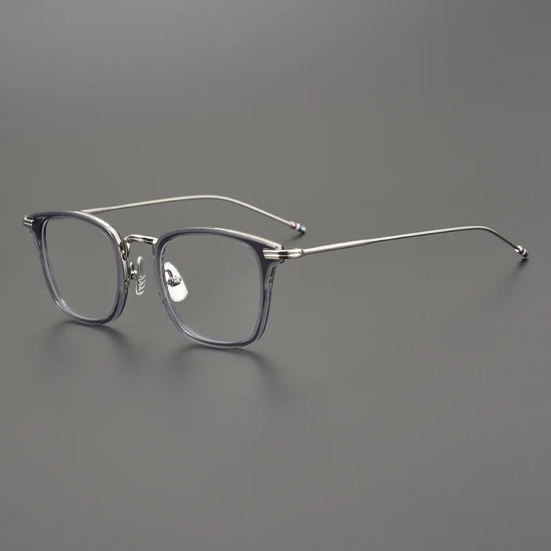 Eyeglasses Frames Eyeglass Frames Square Eyeglasses Myopia Glasses Optical Glasses New York Brand Square Glasses Frame Women Fashion Optical Myopia Prescription Eyeglasses Men Alloy Acetate Full Rim Eyewear
