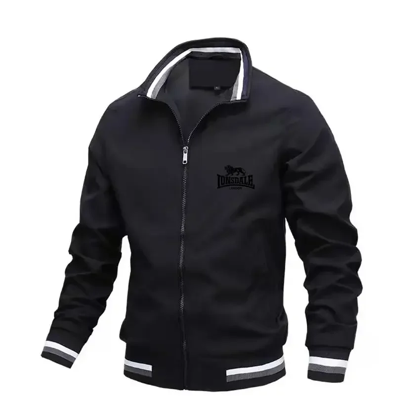 thumbnail image 1 of LONSDALE-Chaqueta de AVIADOR CON CUELLO levantado para hombre, chaqueta de béisbol ajustada informal, última moda de primavera y otoño, alta calidad, 2024, 1 of 5