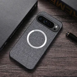 Premium Fabric Magnetic Shockproof Case with MagSafe Compatibility - Google Pixel 9 (GRAY)