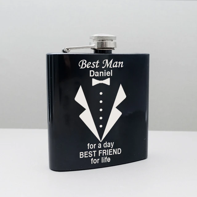 Fiaschetta personalizzata in acciaio inossidabile fiaschetta da whisky  personalizzata boccette tascabili portatili regalo Groomsmen Best Man Gift