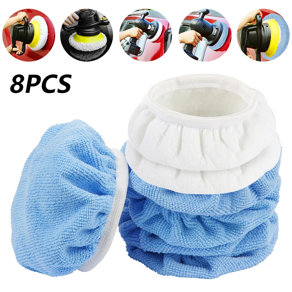8Pcs Polishing Bonnets Buffer Pads 6 Inch Polishing Wheel Soft Wool Pads For Boat Car Polisher Buffing Removes Scratches car polishing pad car polish pad wool polishing pad polishing wheel disc polishing wheel kit wool polishing head