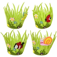 4Pcs Easter Colorful Baskets Non Woven Fabrics Candy Baskets Small Fabric Basket Storage EasterDecoration 1