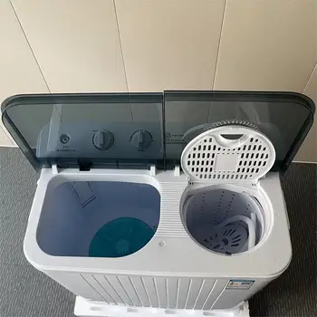 10kg Large Capacity Double Steel Washing Machine Household Semi-automatic Double Drum Washing Machine Washing and Drying 1