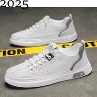 Upgrade your style with Men's Vulcanize Shoes 2025 White Leather Casual /Shoes 1