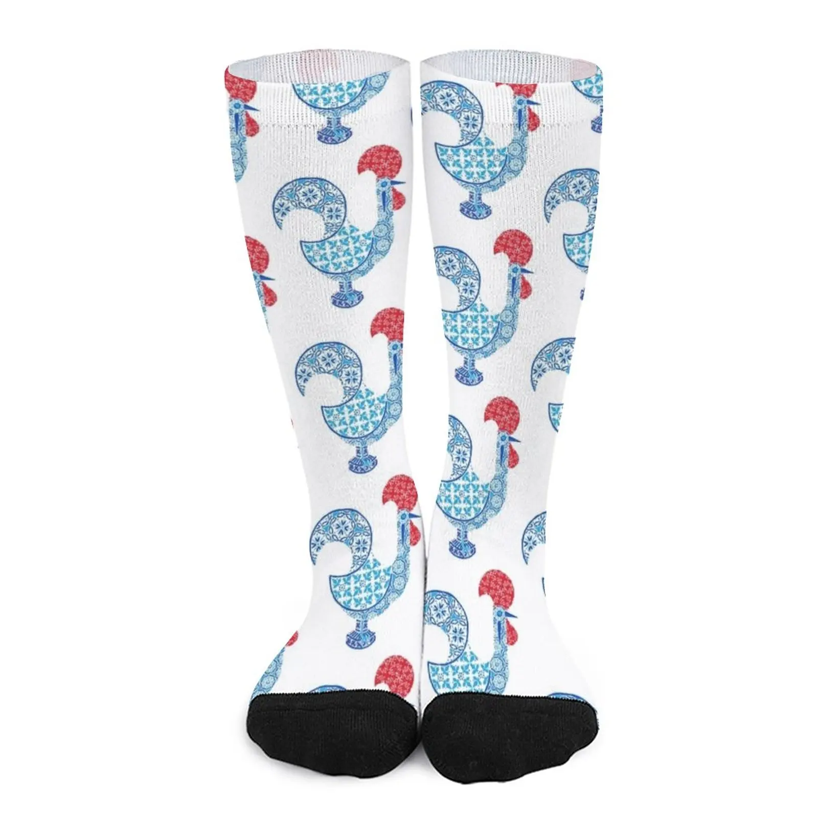 Portuguese Rooster with Portuguese Tile Design Socks hiphop kids socks Women's socks high Men gift