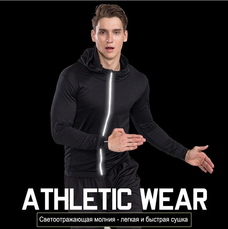 Men's Turtleneck Sports Top Running Leggings Sport Thermal Underwear Winter Workout Base Layer Jogging Wear Men Second Skin 6
