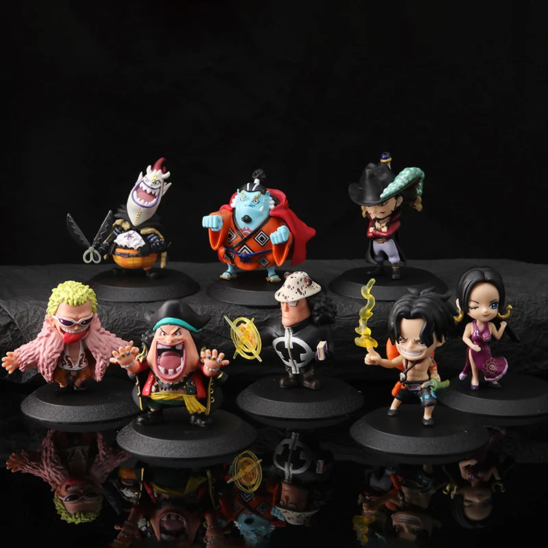 

Random 1 Piece New Anime One Piece Model Ornament Sitting Cartoon Luffy Zorro Ashbrook Funny Model Cool Play Toys Kids Gift