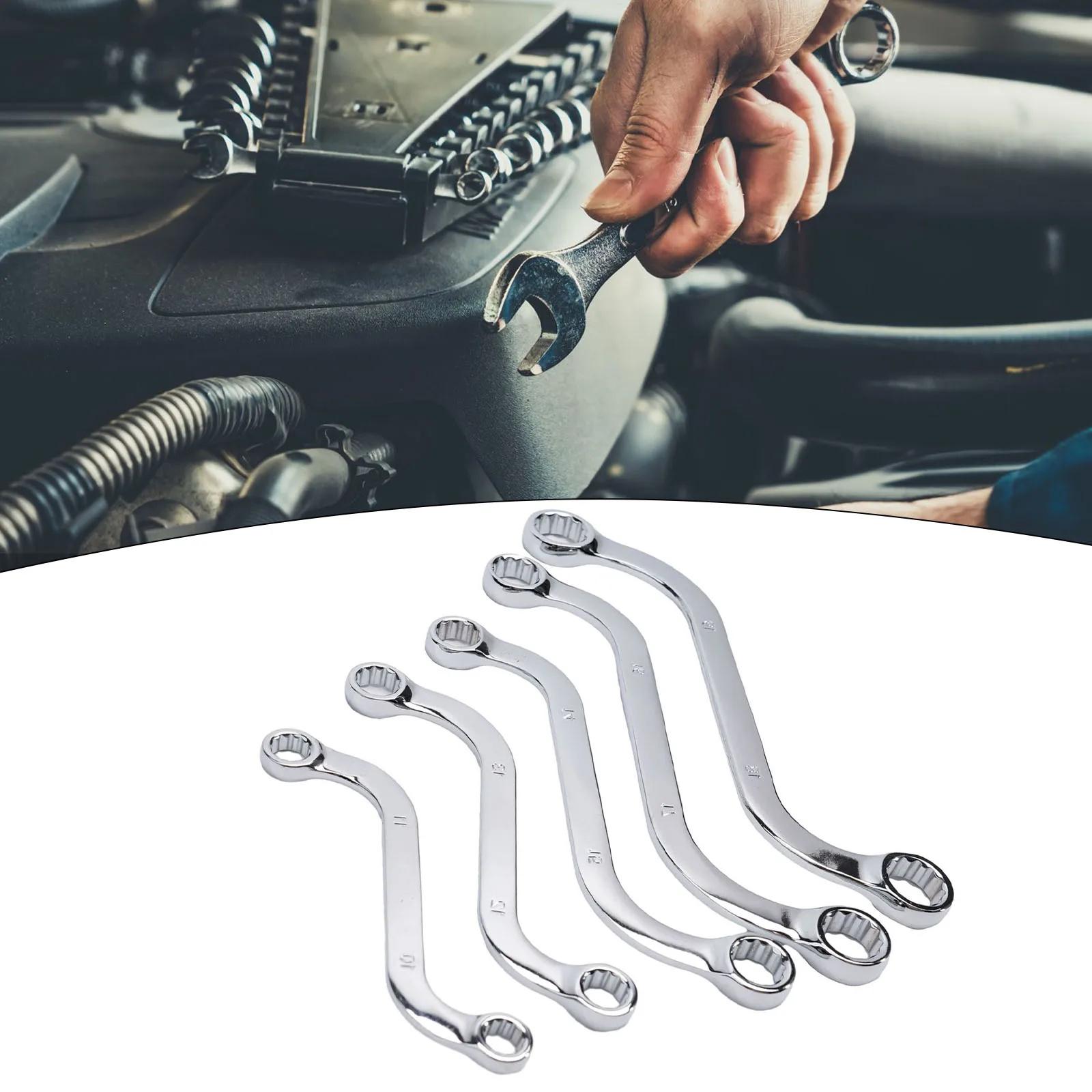 

5pcs S-Type Wrench Double Head 12-Point Adapter Spanner 10-19mm Hole Anti-rust For DIY Car Auto Repairing Manual Tools Kit