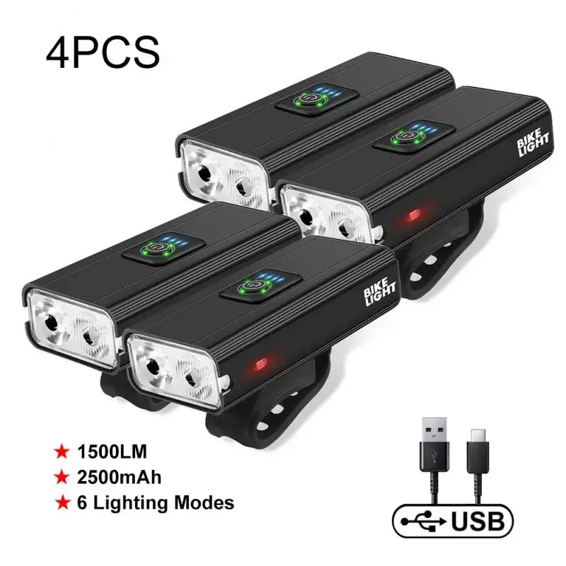 

Фонарь передний велосипедный, 1500 лм, USB, 2500 мАч