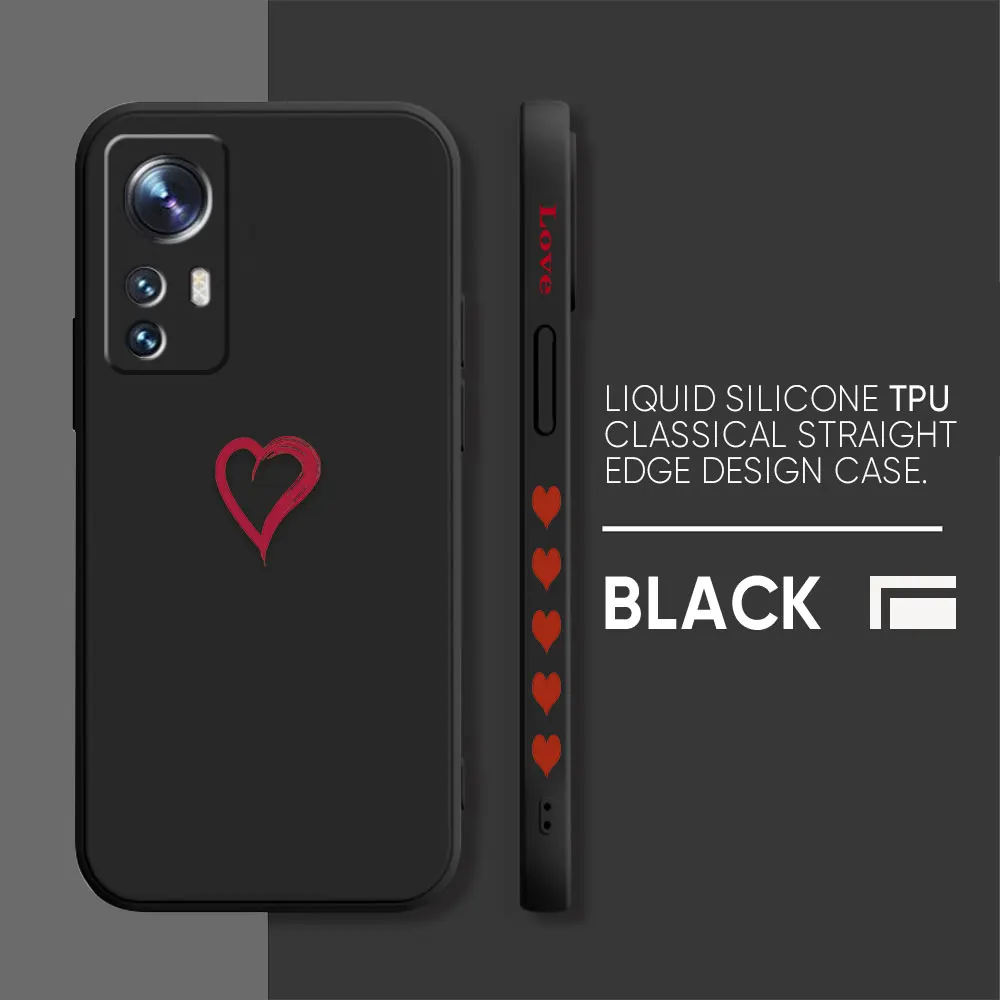 thumbnail image 1 of Case For Xiaomi 13 12 12S 11 11T 10 10S 9 9SE 8 8SE Pro Ultra Lite Colour Simple Liquid Silicone Case Simple Lover Line Art, 1 of 5