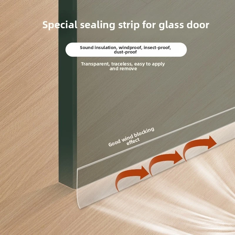 Door Bottom Seal Strip Weatherproof Rubber Tape - Self-Adhesive Wind and Dust Barrier