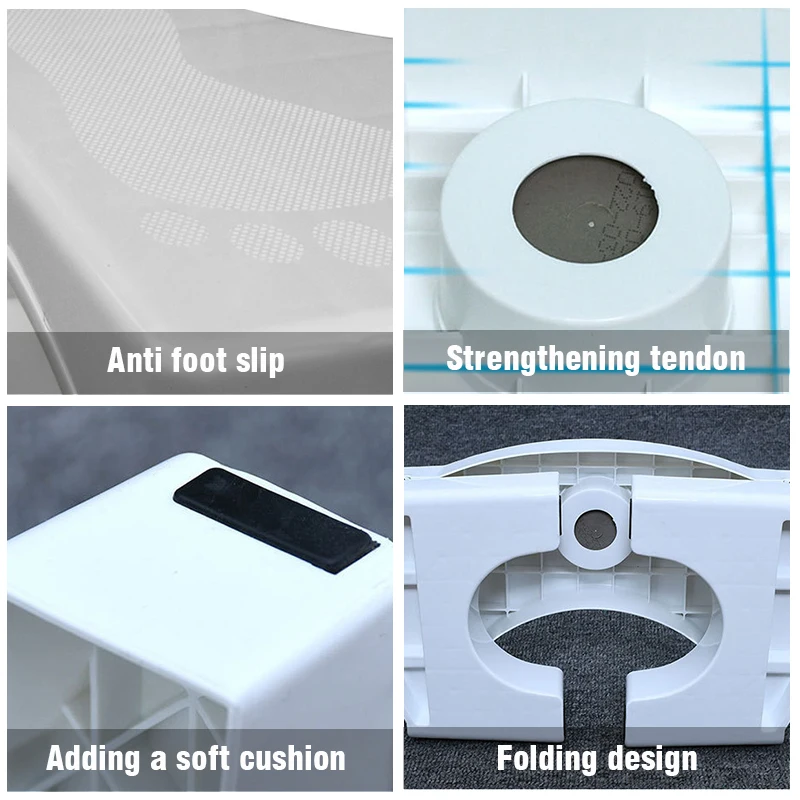 Folding bathroom stool toilet step stool toilet comfortable squat auxiliary suitable for all toilets, easy to store