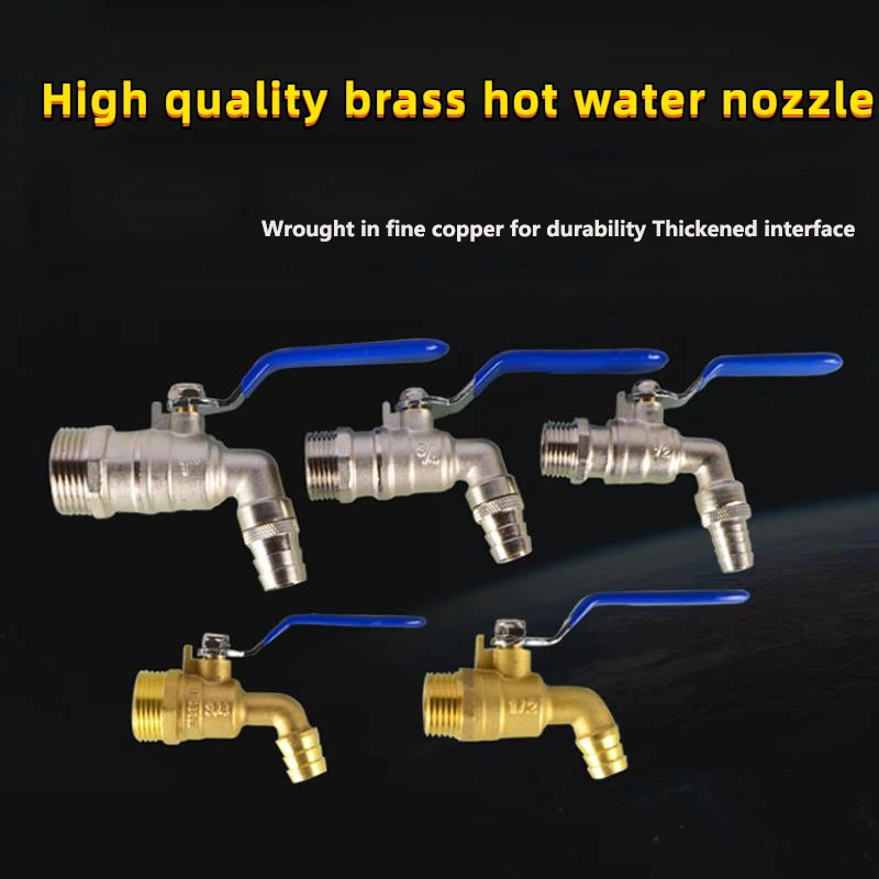 

1/2" 3/4" 1"all-copper High-temperature Resistant Hot Water Faucet Boiler Quick-opening Water Valve Switch Outdoor Anti-freezing