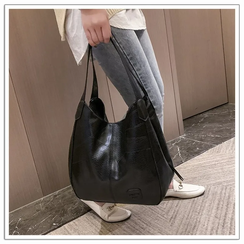 Women's Handbag Women's Shoulder Bag Fashion Purse Vintage Leather Bag Large Capacity Handbag Inclined Shoulder Bag Mom's Bag