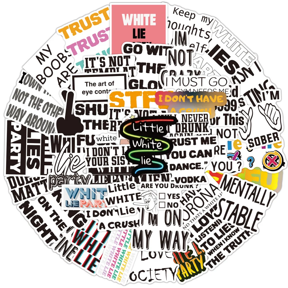 

10/50Pcs Funny Cartoon Short Cool Sentence Magazine Style Decorative Stickers for Phone Case Helmet Luggage Suitcase Stationery