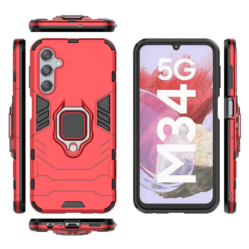Shockproof Phone Case With Ring Stand For Samsung Galaxy M34_voghion.com