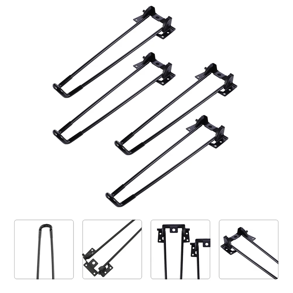 

4 Pcs Foldingmetal Base Iron Table Leg Replacement Coffee Non-slip Mat Feet Desk Supply Computer Hair Grips