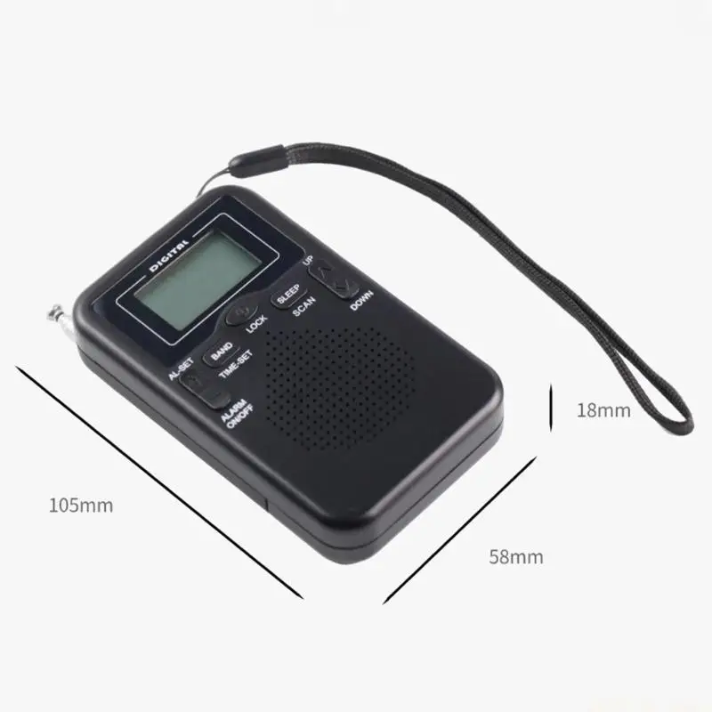 대형 LCD 화면 디지털 알람 시계 라디오로 작동되는 뛰어난 수신 배터리를 갖춘 M5TD FM 휴대용 라디오