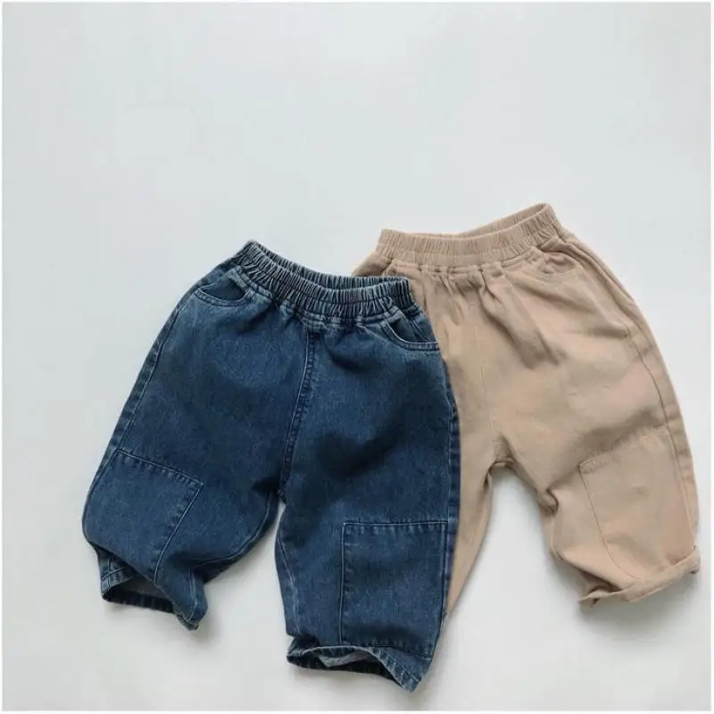 

Spring Autumn New Children Denim Trousers Baby Girls Loose Casual Pants Fashion Boys Vintage Versatile Jeans Kids Clothes