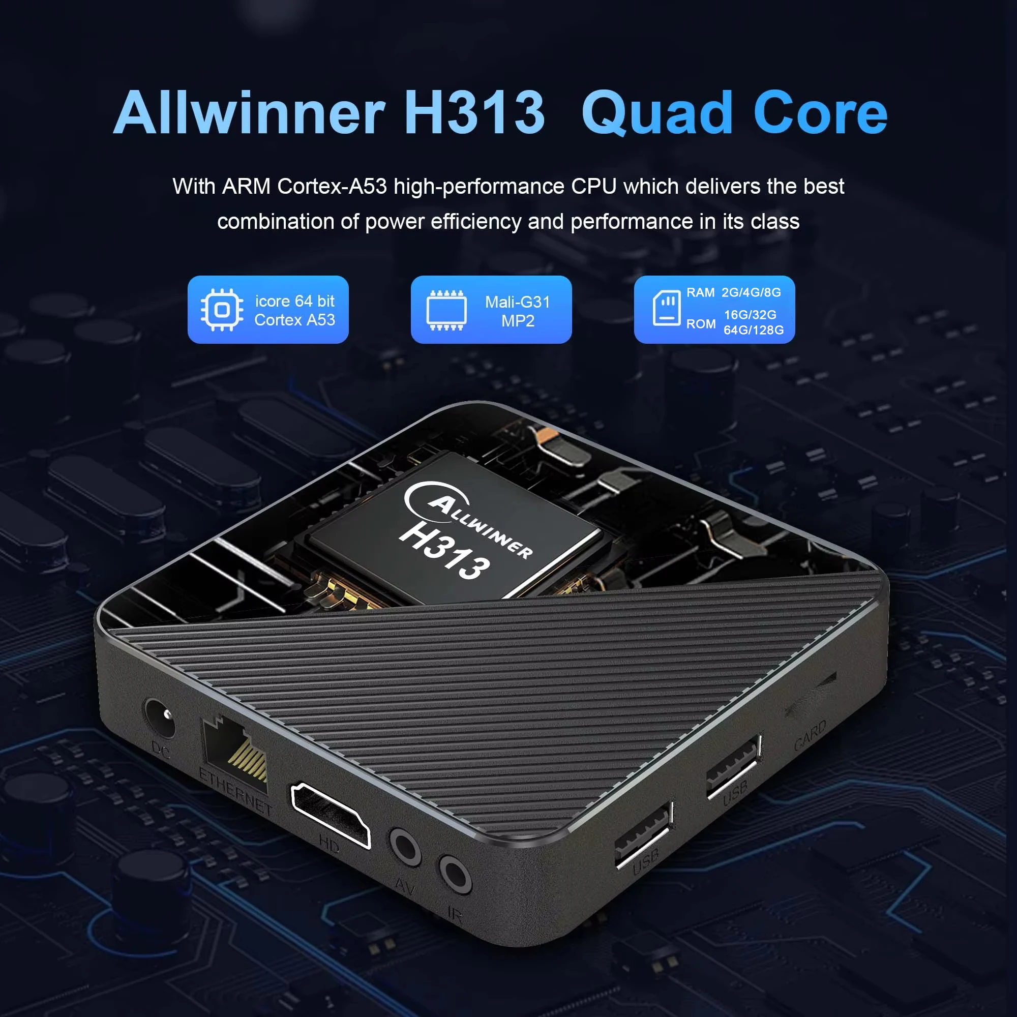 Android TV Box T8 Android 14 Dual-Band WiFi 2.4G/5G 4GB RAM