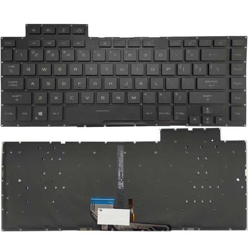

Клавиатура для ноутбука ASUS ROG Zephyrus M GU502DU, черная с подсветкой без рамки, США/Великобритания, Великобритания