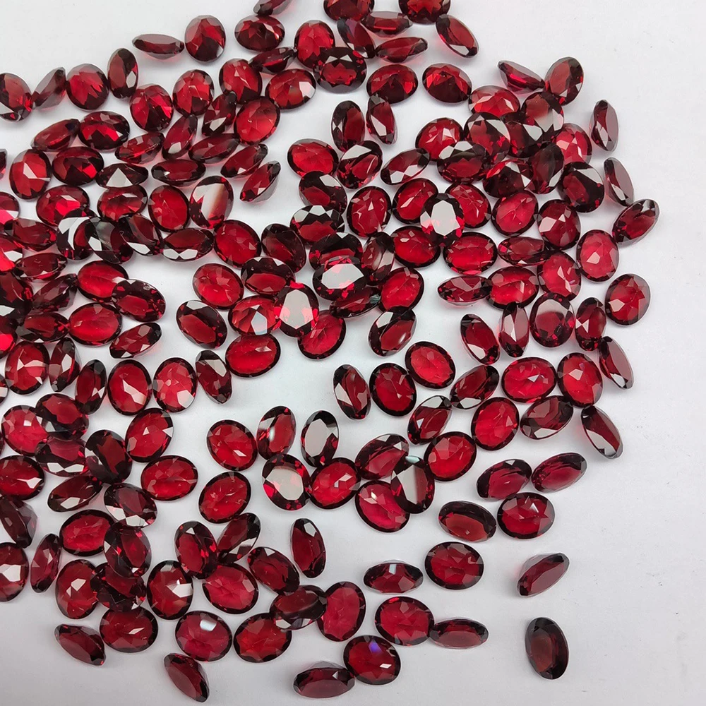 Loose Gemstones HOYON Natural Stone Oval Cut 7X5mm 0.8Ct Loose Gemstone Garnet For Ring Earring Jewelry Making Accessories