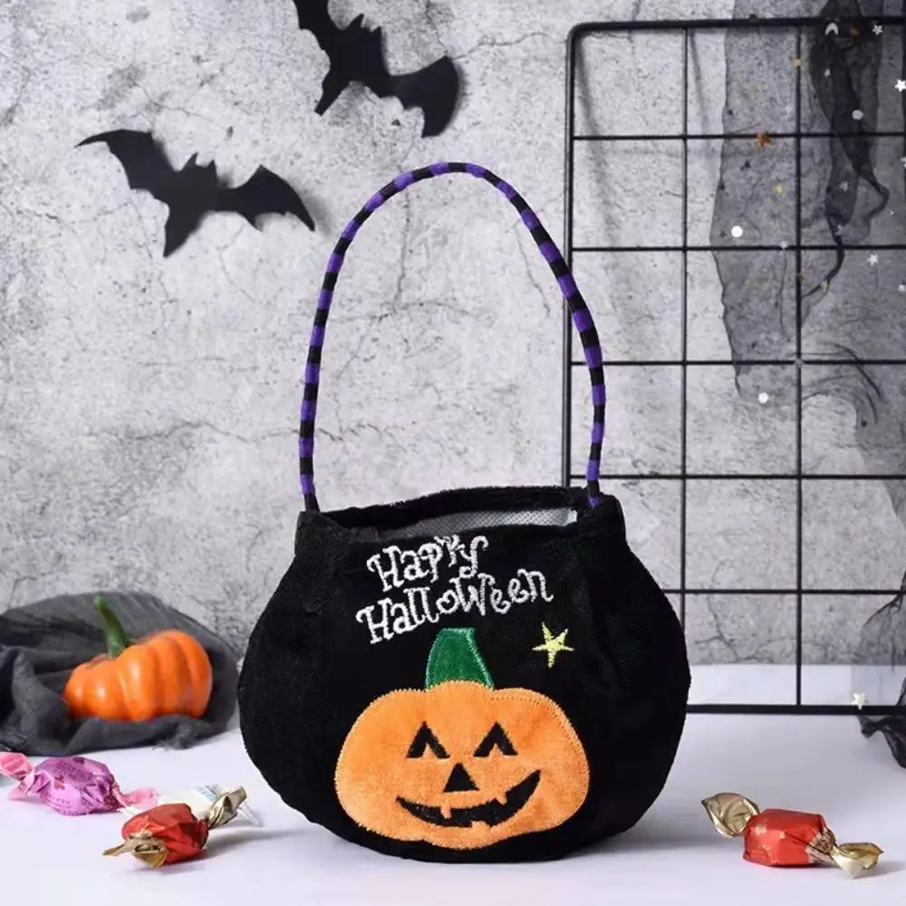 

Happy Elf Witch Halloween Candy Bag Trick Or Treat Pumpkin Handbag Gift Bag