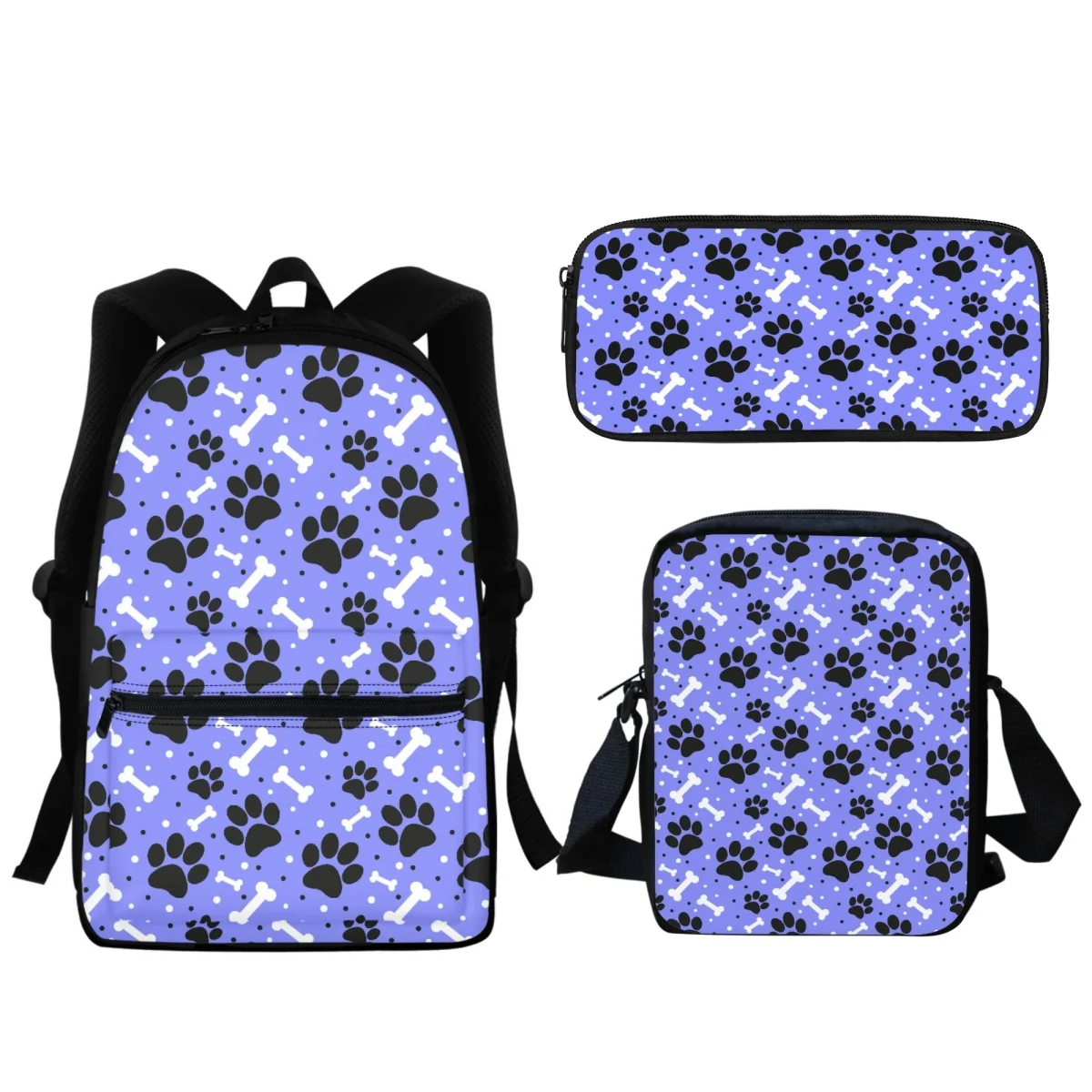 

Cute Colorful Dog Paw Print Ladies Backpack Trendy Student School Bag Animal Design Boys Girls Travel Messenger Bag Pencil Case