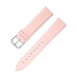 Ultra Thin Leather Watch Strap - Soft, Plain, and Waterproof Band - 12mm (Pink)