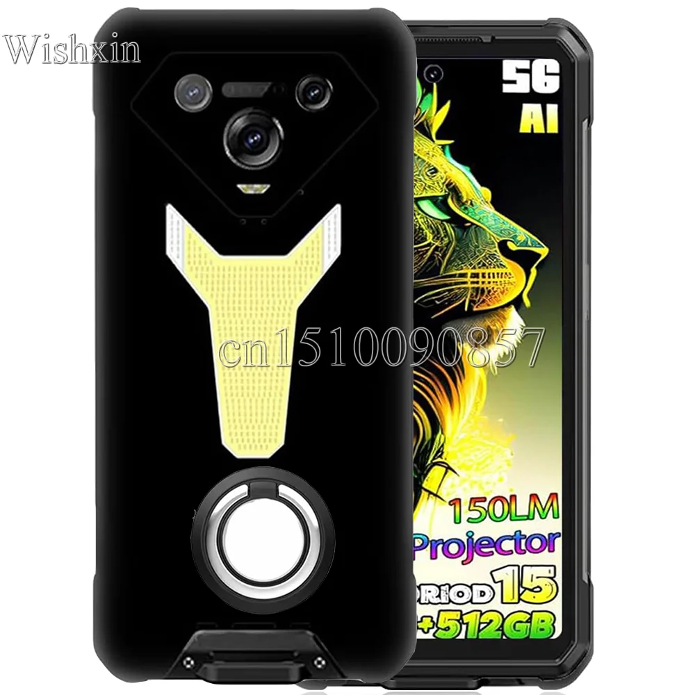 Shockproof Ring Holder Kickstand Case - Soft TPU Protective Cover