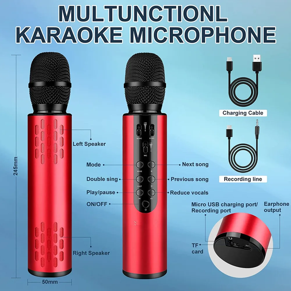 gaming mic K6 Mobile Phone Microphone Wireless Bluetooth -compatible Microphone Wireless Microphone Wireless Multiple Devices Compatible wireless mic