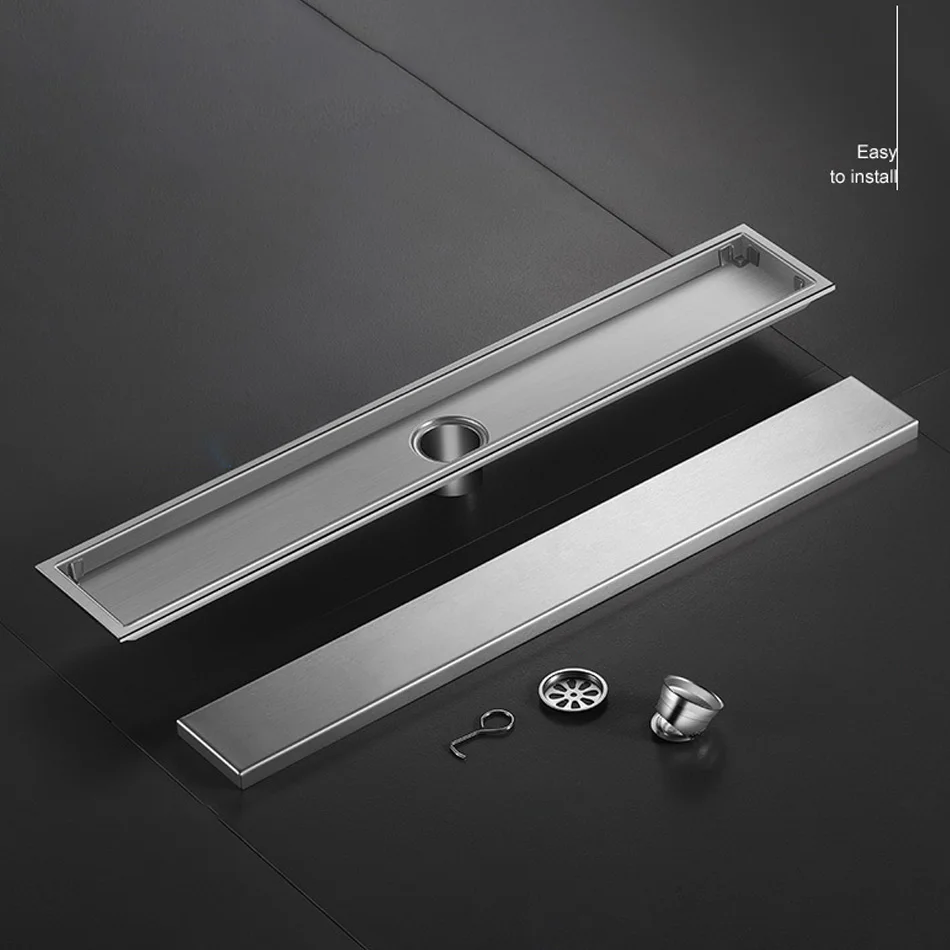 Floor Drain Shower Drain Invisible Tile Floor Drain 304 Stainless Steel Lavatory Bathroom Long Linear