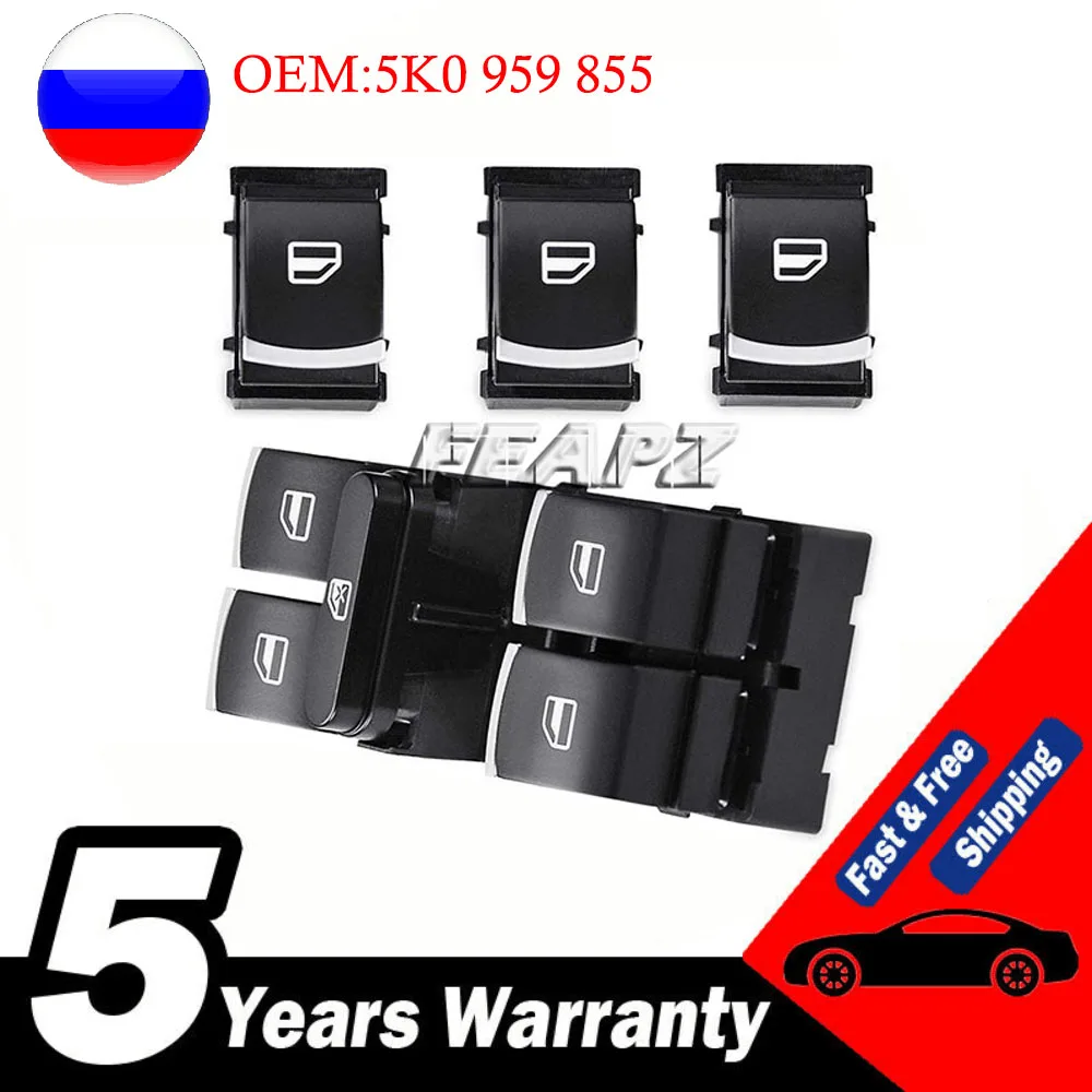 

Кнопка переключателя стеклоподъемника для vw golf mk5 6 jetta mk5 passat b6 tiguan 5nd 959 857 5nd 959 855, 4 шт.