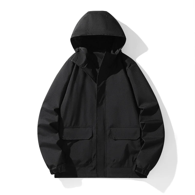 Large Size Jacket Men's Hooded Loose Tooling Outdoor Jacket