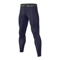 Men's Cool Dry Compression Athletic Leggings and Shorts Combo - L (Navy pants)