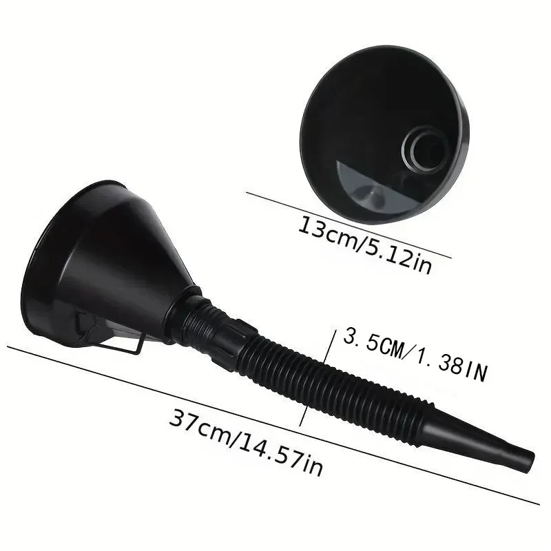 Flexible Car Fuel Funnel W/Built - in Filter, Anti - Spill, for Gas/Diesel, Essential Auto Refuel Accessory