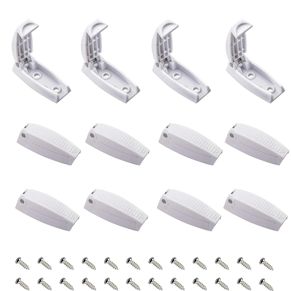 2000sets RV Door Holder, 12Pcs White Camper Door Holder (1 set included 1piece holder with 2pcs screws) PACK 2pcs silver mini jewelry chest gift wine wooden box case toggle latch suitcase hasp hook can lock lockable with screws 26x28mm