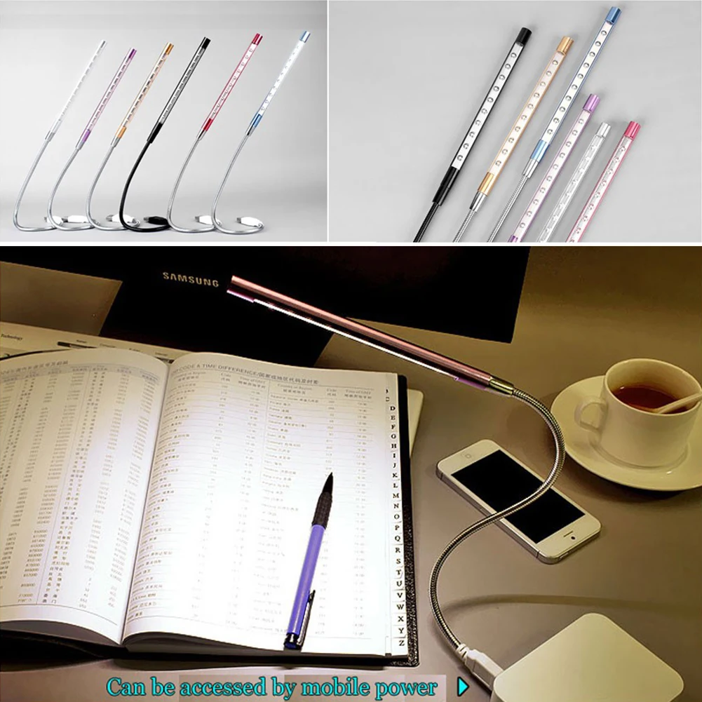 LED Light Desk Lamp Night Light Book Light Mini LED Light LED Desk Lamp USB LED Night Lights Flexible 5V Laptop Keyboard Reading Lighting USB LED Desk Book Lamp