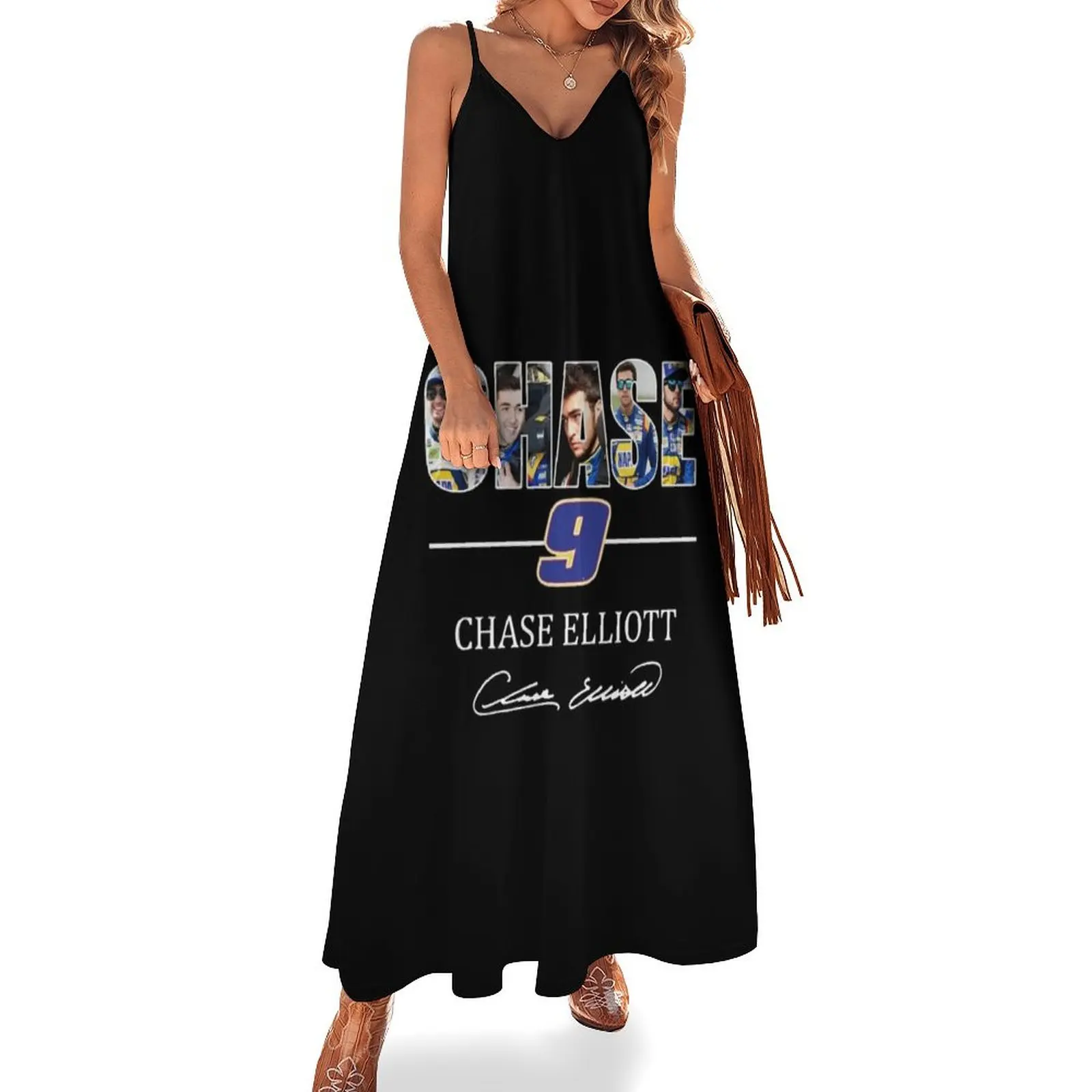 

Chase 9 Chase Elliott Signature Gifts For Fans, For Men and Women, Gift Christmas Day Sleeveless Dress sexy dress