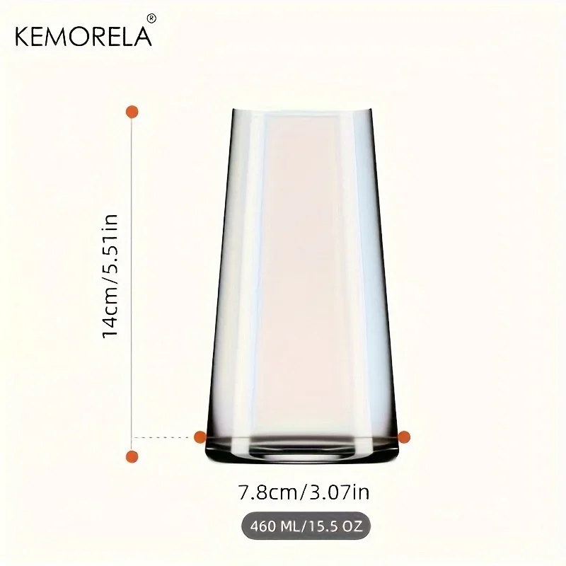 6PCS Highball Glass Whiskey Coffee Cup With Straw 15.5 Oz Juice Drinking Glasses Suitable For Cocktail Beer Glass Drinkware Set