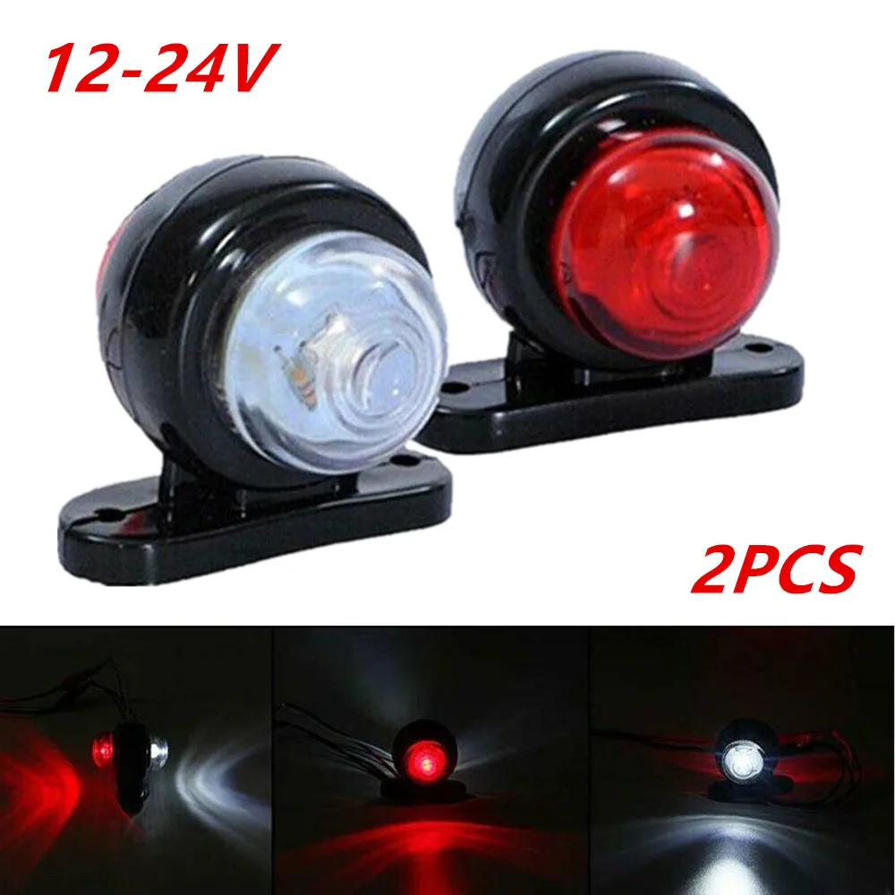 Pareja De Luces LED De Contorno Para Esquina – Marcador Lateral Rojo Y Blanco, Para Camión, Remolque, Autobús