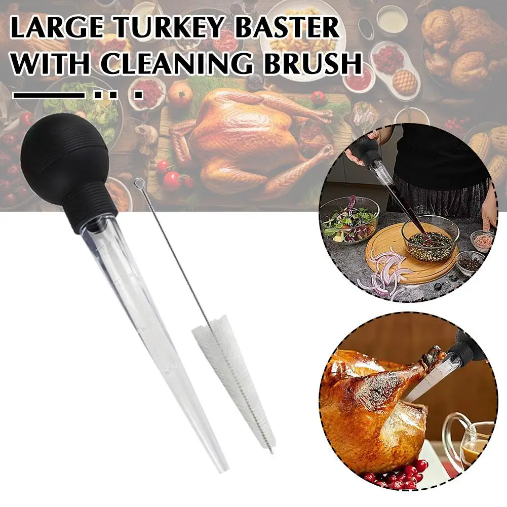 1pc Turkey Oil Dropper Cooking Turkey Chicken Oil Dropper Pump Baster Pipe Flavour Kitchen Food Tools Syringe BBQ Tube B1W4