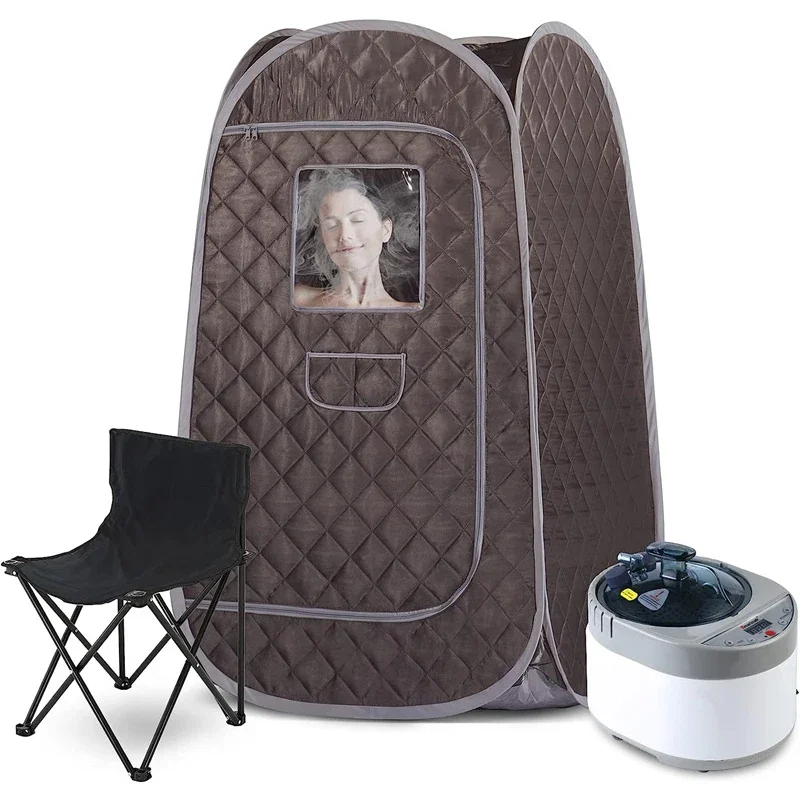 Portable Full Size Steam Sauna Set with 4 Liters Large Steamer Remote Control for Relaxation Body Detox Therapy portable steam sauna