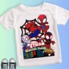 Summer Kid 2 3 4 5 6 7 8 9 Spider Man and His Friends Birthday White Shirt Spider-Man Customized Name Birthday Party Boy T-shirt 2