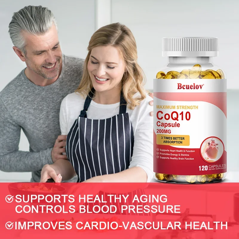 Supports Heart Health, Brain Function and Energy Production- Maximum Strength 3X Absorption Coenzyme Q10 200 Mg Softgels