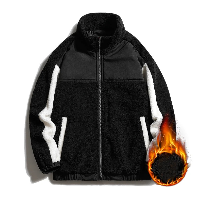 

2023 New pdmcms Brand Winter Men Jacket Fashion Outwear Thick Warm Coat Berber Fleece cotton-padded clothes Fleece