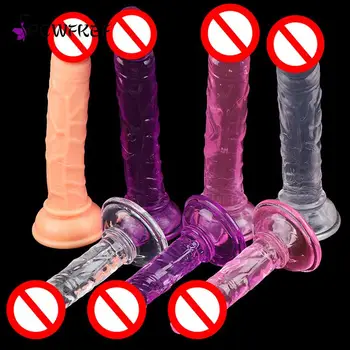 Sex Toys for Adult No Vibrator Butt Plug Strap On Penis Suction Cup Silicone G Spot Sex Toys For Women Sex Shop 2 Size 1