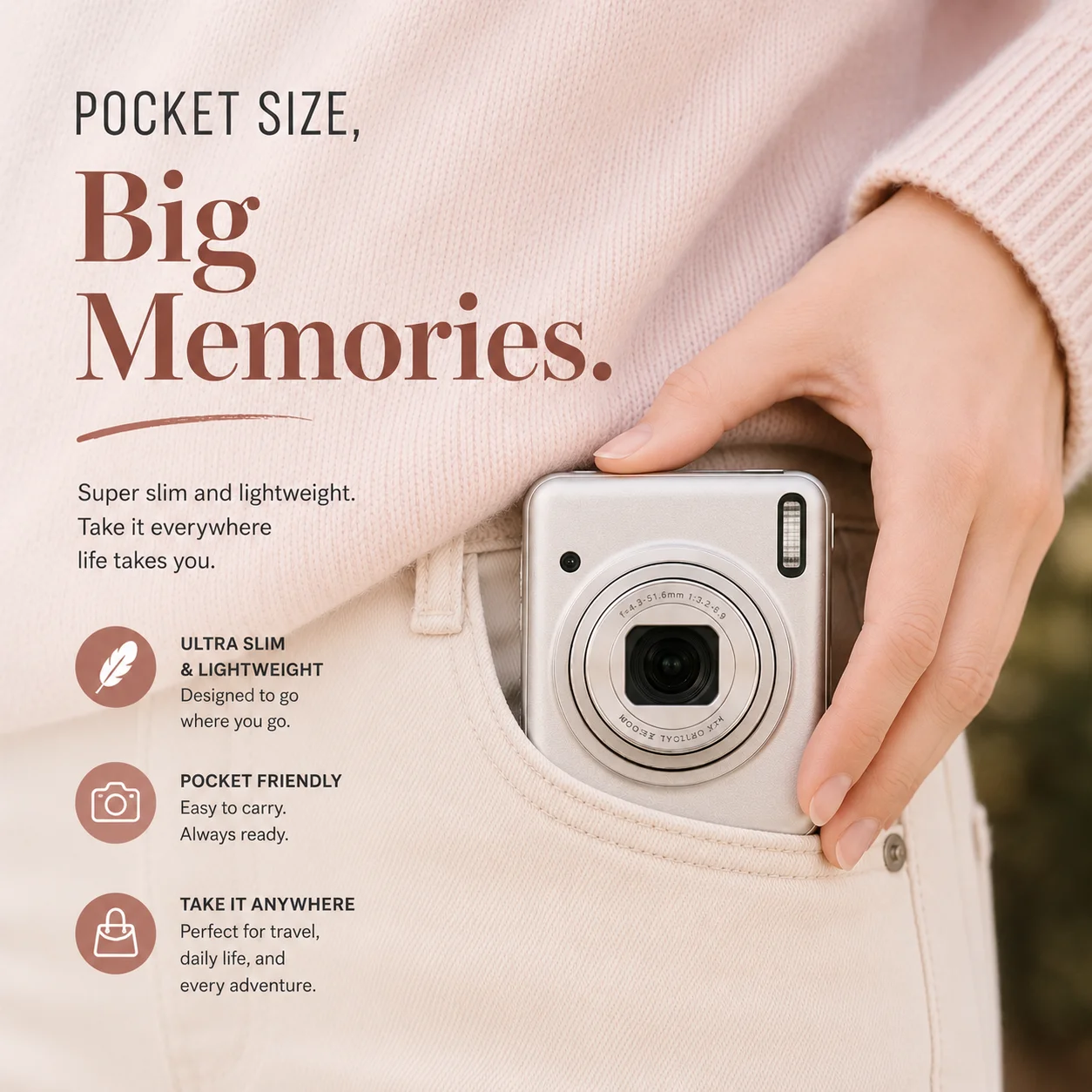 Portable Small Card Digital Camera Retro Y2K Camera 12X Zoom Anti Shake Auto Focus 16MP 720P HD Video Cameras Model S6500(Used)_voghion.com